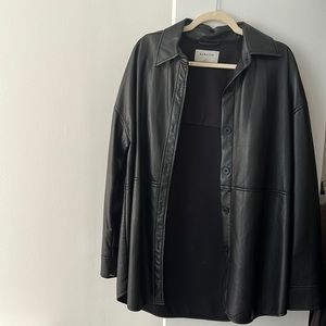 Aritzia Babaton Leather Shirt Jacket